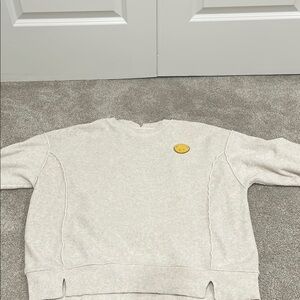 Tan Sweatshirt with Smiley Patch